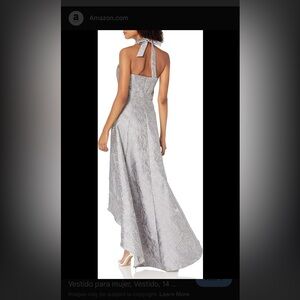 Halston Heritage Floral Metallic Jacquard Hi-Lo Gown
Pit to